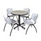 Kobe Kobe Round Table & Chair Set, Wood, Metal, Plastic Top, Maple TKB30RNDPL47GY - alternate 1
